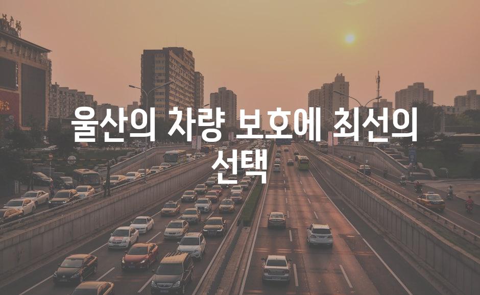  울산의 차량 보호에 최선의 선택