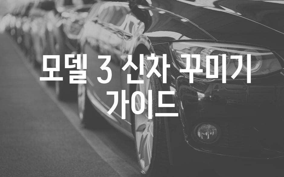  모델 3 신차 꾸미기 가이드