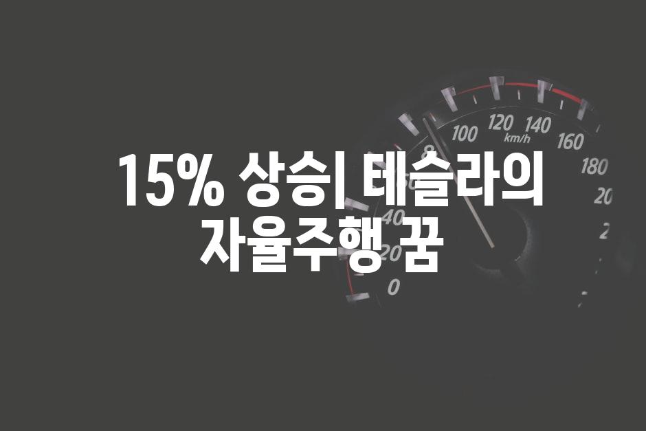  15% 상승| 테슬라의 자율주행 꿈