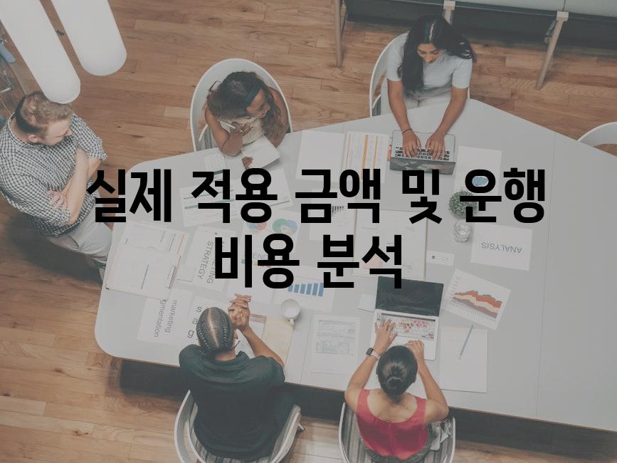  실제 적용 금액 및 운행 비용 분석