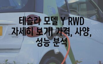 테슬라 모델 Y RWD 자세히 보기| 가격, 사양, 성능 분석