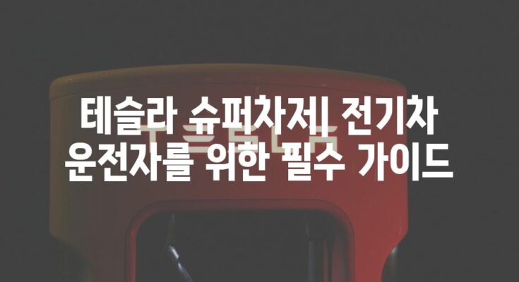 테슬라 슈퍼차저| 전기차 운전자를 위한 필수 가이드