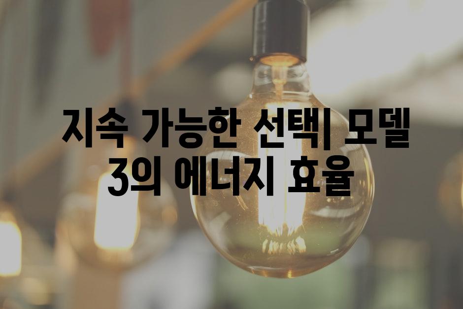  지속 가능한 선택| 모델 3의 에너지 효율