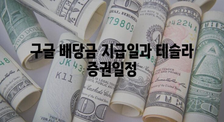 구글 배당금 지급일과 테슬라 증권일정