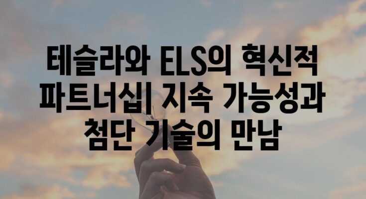 테슬라와 ELS의 혁신적 파트너십| 지속 가능성과 첨단 기술의 만남