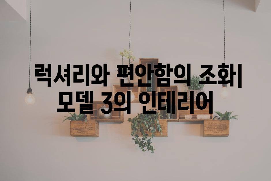  럭셔리와 편안함의 조화| 모델 3의 인테리어