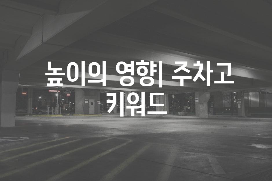  높이의 영향| 주차고 키워드