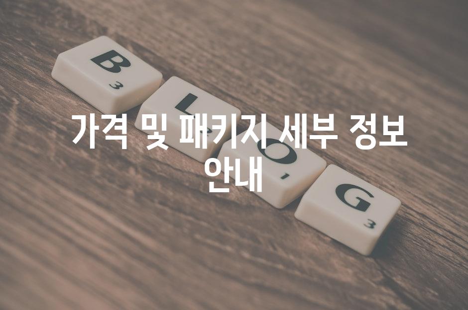  가격 및 패키지 세부 정보 안내