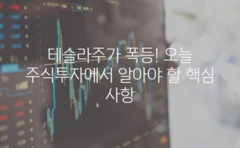 테슬라주가 폭등! 오늘 주식투자에서 알아야 할 핵심 사항