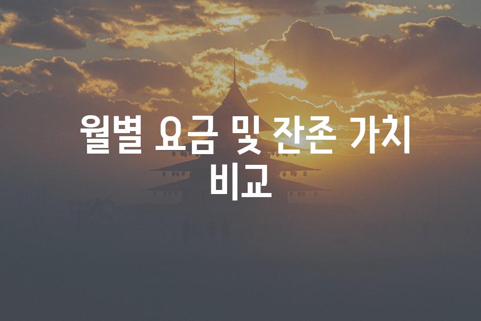  월별 요금 및 잔존 가치 비교