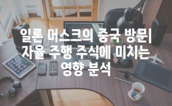 일론 머스크의 중국 방문| 자율 주행 주식에 미치는 영향 분석