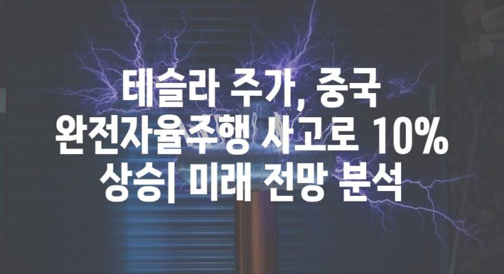 테슬라 주가, 중국 완전자율주행 사고로 10% 상승| 미래 전망 분석