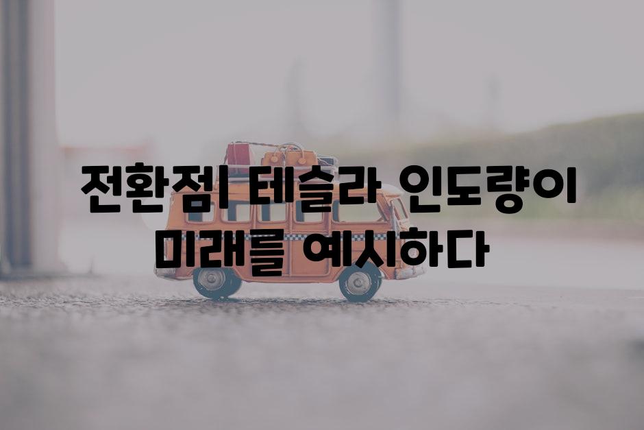  전환점| 테슬라 인도량이 미래를 예시하다