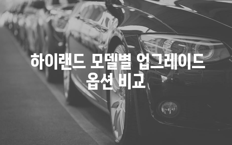  하이랜드 모델별 업그레이드 옵션 비교