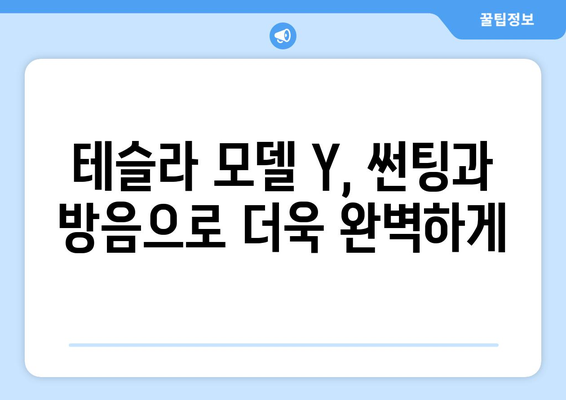 테슬라 모델 Y 썬팅 & 방음| 전문가가 추천하는 최고의 선택 | 꼼꼼 시공, 최상의 효과, 믿을 수 있는 업체