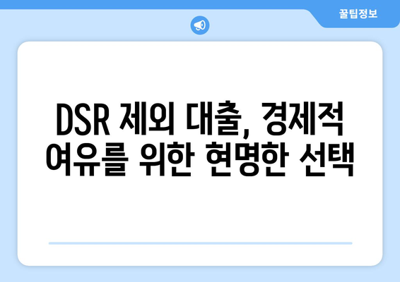 DSR 제외 대출 | 경제적 여유를 위한 선택, 지금 바로 확인하세요! | DSR, 대출, 금융, 재테크