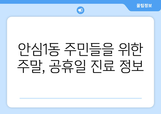 대구시 동구 안심1동 일요일 휴일 공휴일 야간 진료병원 리스트