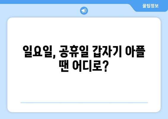 인천시 동구 송현1·2동 일요일 휴일 공휴일 야간 진료병원 리스트