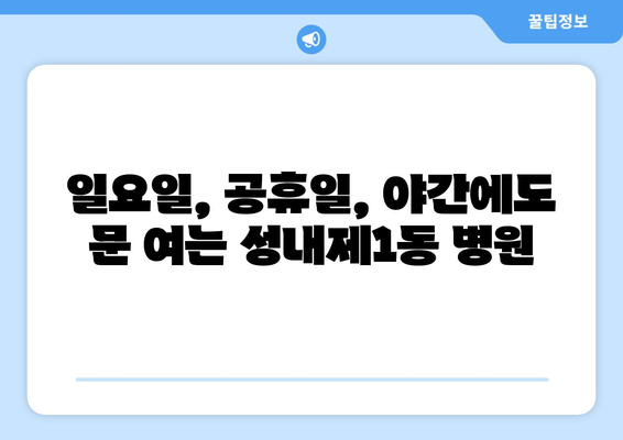 서울시 강동구 성내제1동 일요일 휴일 공휴일 야간 진료병원 리스트