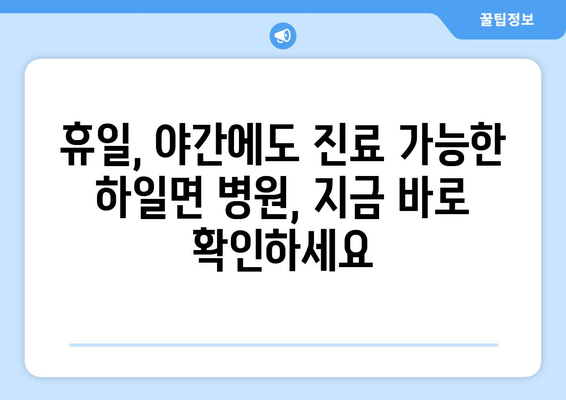 경상남도 고성군 하일면 일요일 휴일 공휴일 야간 진료병원 리스트