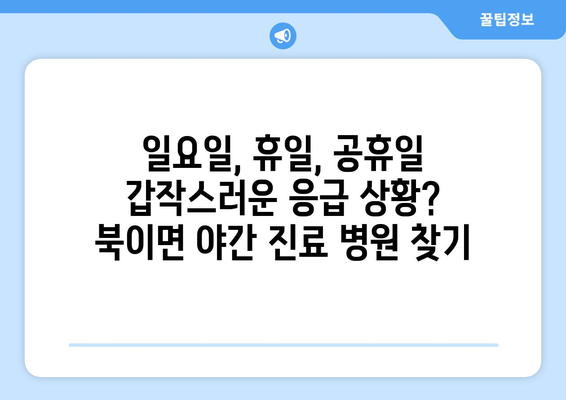 전라남도 장성군 북이면 일요일 휴일 공휴일 야간 진료병원 리스트