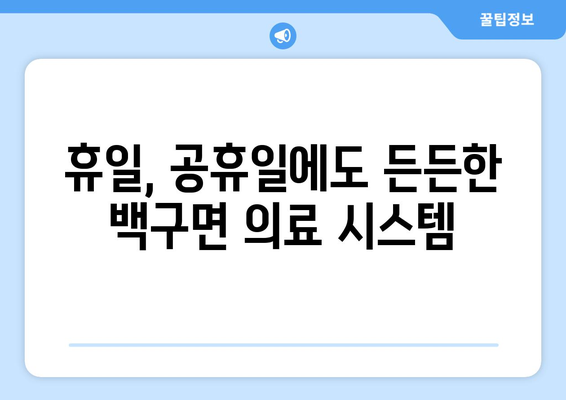 전라북도 김제시 백구면 일요일 휴일 공휴일 야간 진료병원 리스트