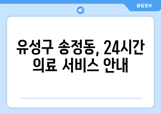 대전시 유성구 송정동 일요일 휴일 공휴일 야간 진료병원 리스트