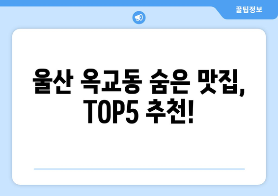 울산시 중구 옥교동 점심 맛집 추천 한식 중식 양식 일식 TOP5