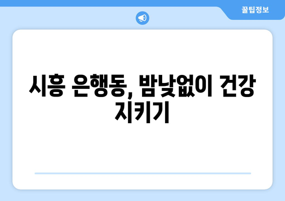 경기도 시흥시 은행동 일요일 휴일 공휴일 야간 진료병원 리스트