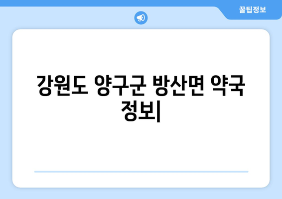 강원도 양구군 방산면 24시간 토요일 일요일 휴일 공휴일 야간 약국