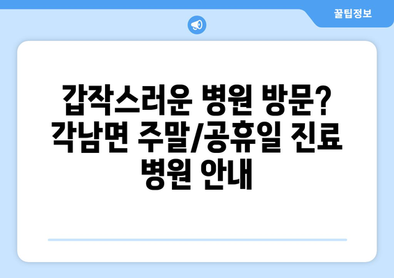 경상북도 청도군 각남면 일요일 휴일 공휴일 야간 진료병원 리스트