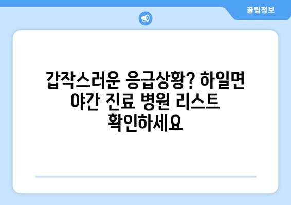 경상남도 고성군 하일면 일요일 휴일 공휴일 야간 진료병원 리스트