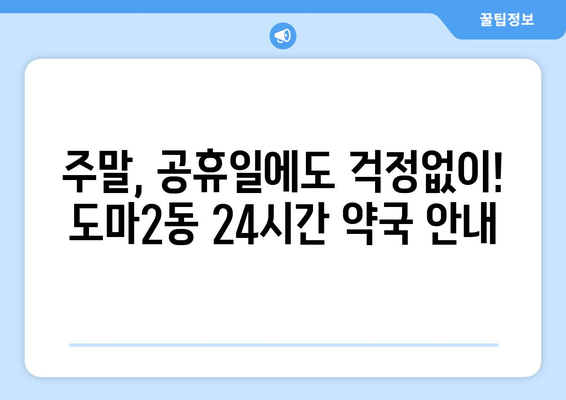 대전시 서구 도마2동 24시간 토요일 일요일 휴일 공휴일 야간 약국