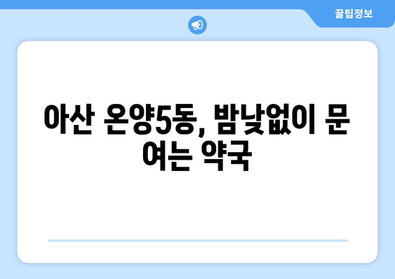 충청남도 아산시 온양5동 24시간 토요일 일요일 휴일 공휴일 야간 약국