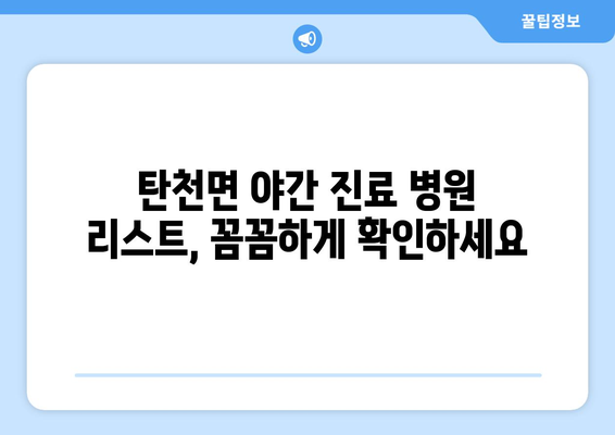 충청남도 공주시 탄천면 일요일 휴일 공휴일 야간 진료병원 리스트