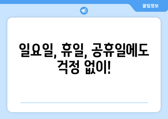 충청북도 단양군 어상천면 일요일 휴일 공휴일 야간 진료병원 리스트