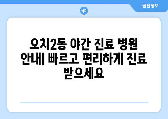 광주시 북구 오치2동 일요일 휴일 공휴일 야간 진료병원 리스트