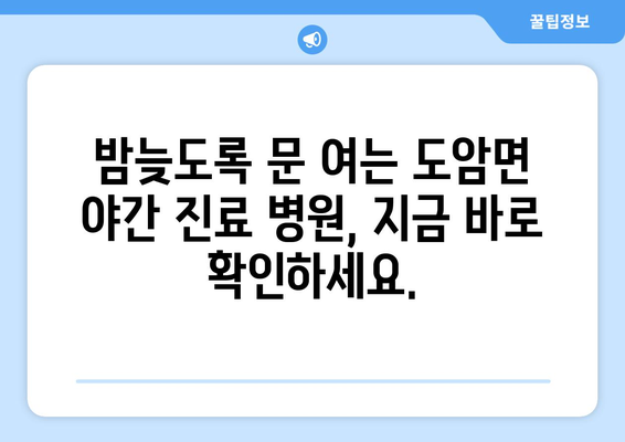 전라남도 화순군 도암면 일요일 휴일 공휴일 야간 진료병원 리스트