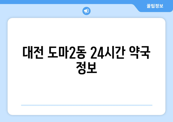 대전시 서구 도마2동 24시간 토요일 일요일 휴일 공휴일 야간 약국