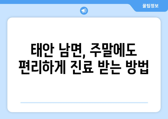 충청남도 태안군 남면 일요일 휴일 공휴일 야간 진료병원 리스트