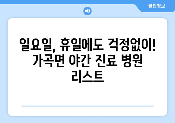 강원도 삼척시 가곡면 일요일 휴일 공휴일 야간 진료병원 리스트