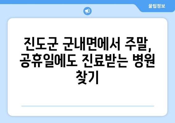 전라남도 진도군 군내면 일요일 휴일 공휴일 야간 진료병원 리스트