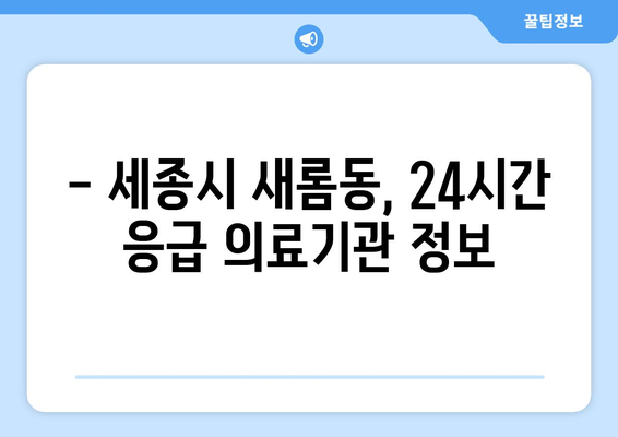 세종시 세종특별자치시 새롬동 일요일 휴일 공휴일 야간 진료병원 리스트