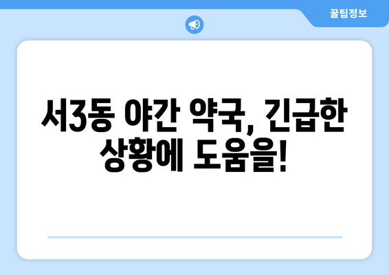 부산시 금정구 서3동 24시간 토요일 일요일 휴일 공휴일 야간 약국