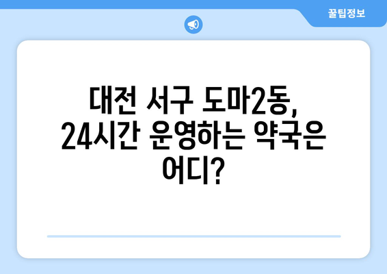 대전시 서구 도마2동 24시간 토요일 일요일 휴일 공휴일 야간 약국