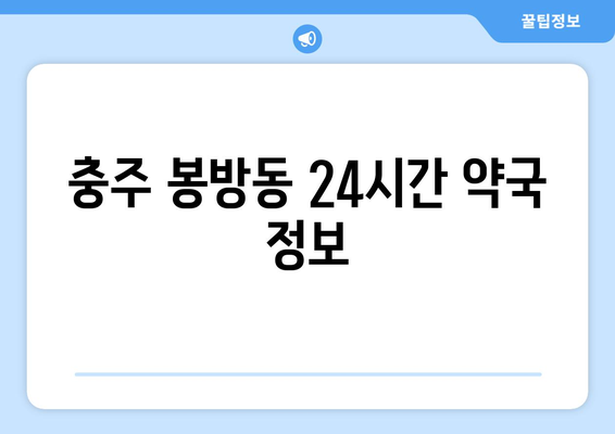 충청북도 충주시 봉방동 24시간 토요일 일요일 휴일 공휴일 야간 약국