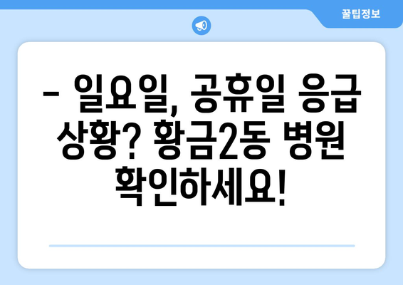 대구시 수성구 황금2동 일요일 휴일 공휴일 야간 진료병원 리스트