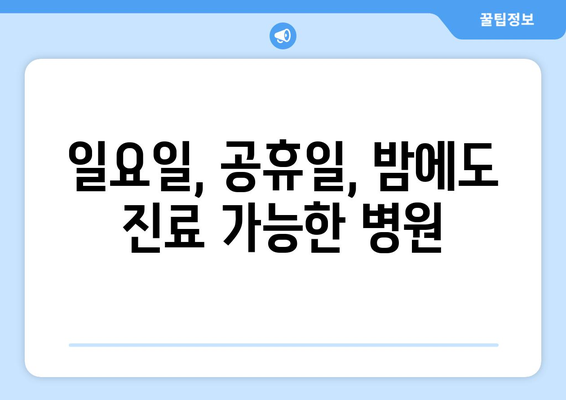 경상남도 의령군 봉수면 일요일 휴일 공휴일 야간 진료병원 리스트