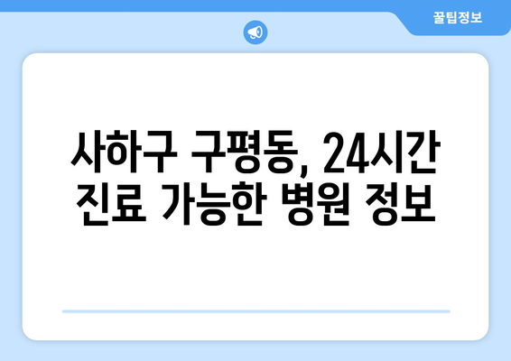 부산시 사하구 구평동 일요일 휴일 공휴일 야간 진료병원 리스트