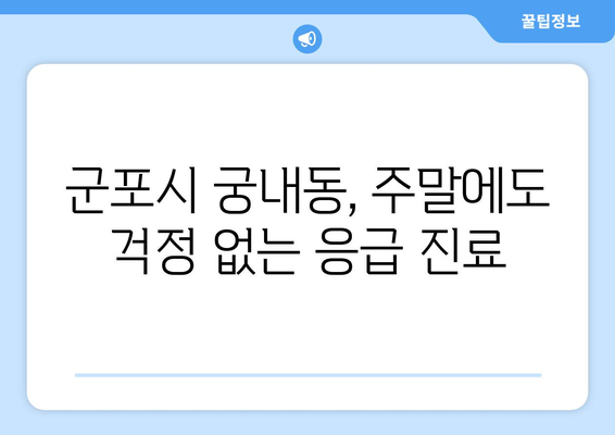 경기도 군포시 궁내동 일요일 휴일 공휴일 야간 진료병원 리스트